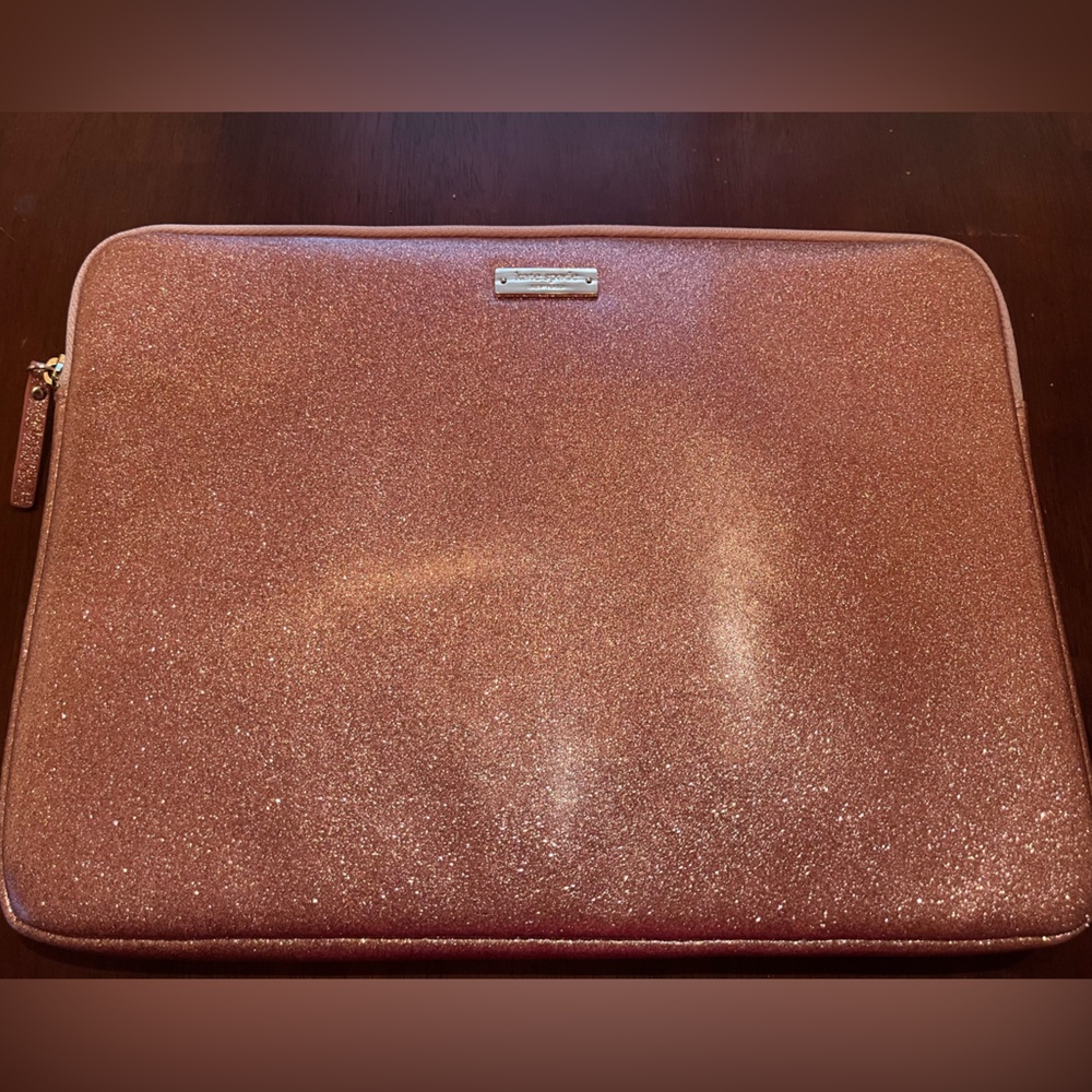 Kate Spade Glittery Rose Gold Laptop Sleeve